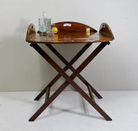 18TH C MAHOGANY BUTLERS TRAY & STAND
