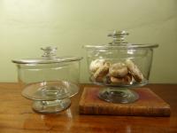19TH C GLASS JARS & COVERS