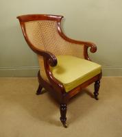 19TH C MAHOGANY BERGERE CHAIR