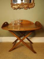 19TH C OAK BUTLERS TRAY & STAND