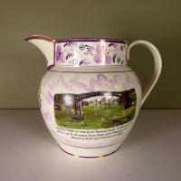 LARGE 19TH C SAILORS FAREWELL LUSTRE JUG