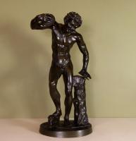 LARGE BRONZE FIGURE OF A DANCING FAUN
