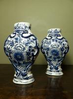 PAIR OF 18TH C DELFT VASES
