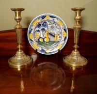 PAIR OF 19TH C BRASS CANDLE STICKS