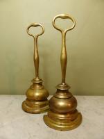 PAIR OF 19TH C BRASS DOOR STOPS