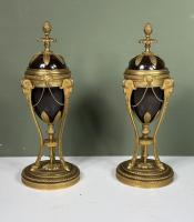 PAIR OF 19TH C BRONZE CASSOULETS 