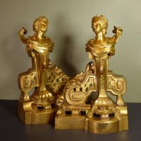 PAIR OF 19TH C CHENET FIRE DOGS