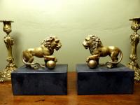 PAIR OF 19TH C MEDICI LIONS