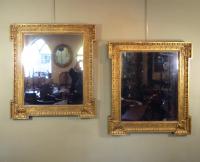 PAIR OF LARGE 19TH C GILT MIRRORS