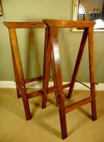 PAIR OF OAK & BRASS EASELS