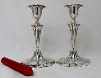 PAIR OF SILVER CANDLE STICKS, 1903