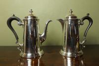 PAIR OF SILVER COFFEE/HOT WATER POTS