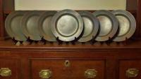 SET OF SEVEN PEWTER PLATES