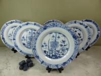 SET OF SIX 18TH C DELFT PLATES