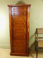 TALL 19TH C MAHOGANY WELLINGTON CHEST