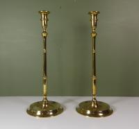 TALL PAIR OF 19TH C BRAS CANDLESTICKS